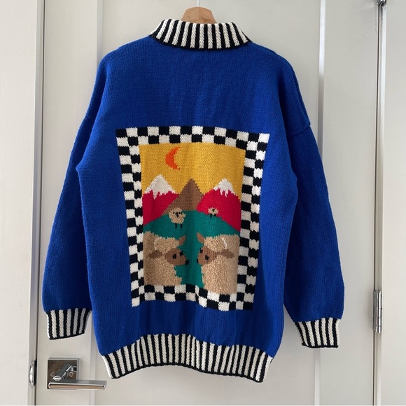 Vintage BONZO Handmade In New Zealand Pure Wool Sweater Knit Sheep NWT - Picture 2 of 10